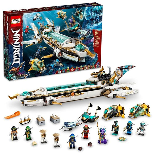 LEGO Ninjago Hydro Bounty 71756 Building Kit; Submarine Toy Featuring NINJAGO Kai and Lloyd; New 2021 (1,159 Pieces)