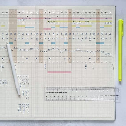 Laconic LGMD14-150 Notebook, 2026, A5 Monthly Gantt Chart, Ticket Paper