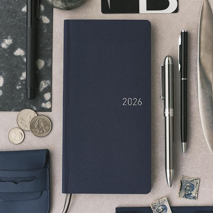 HOBONICHI Planner, 2026 Weeks, English Edition, Colors/Cosmo Blue, Starts from January, Weekly Notebook, Weekly Lift, Slim and Long