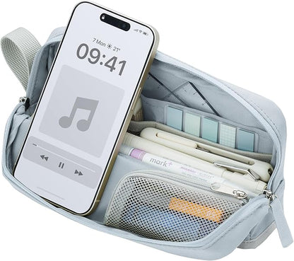 Kokuyo F-VBF262LB Pencil Case, Large Capacity, Tool Pen Case, Kabako, Half Pocket, Sax Blue