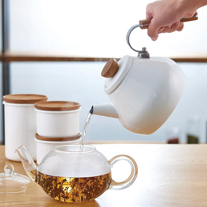 HARIO BTK-80-W Bona Tea Kettle-800ml, One Size, White