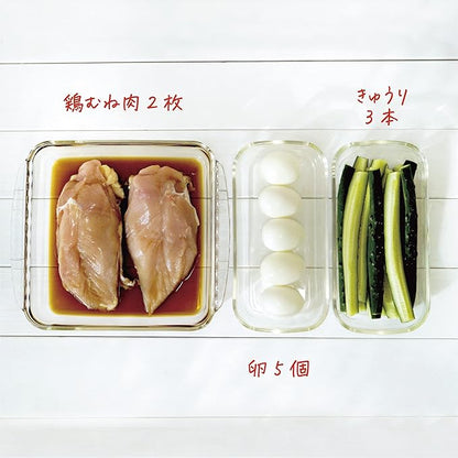 HARIO HKOZ-5004-OW Stacking Heat-Resistant Glass Containers, Square, Set of 4, Full Liquid Capacity 8.5 fl oz (250 ml) / 30.4 fl oz (900 ml) / 67.6 fl oz (2,000 ml), Lid and Microwave Oven, Made in