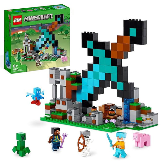 LEGO Minecraft The Sword Outpost 21244 Building Toy Set (427 Pieces),Multicolor
