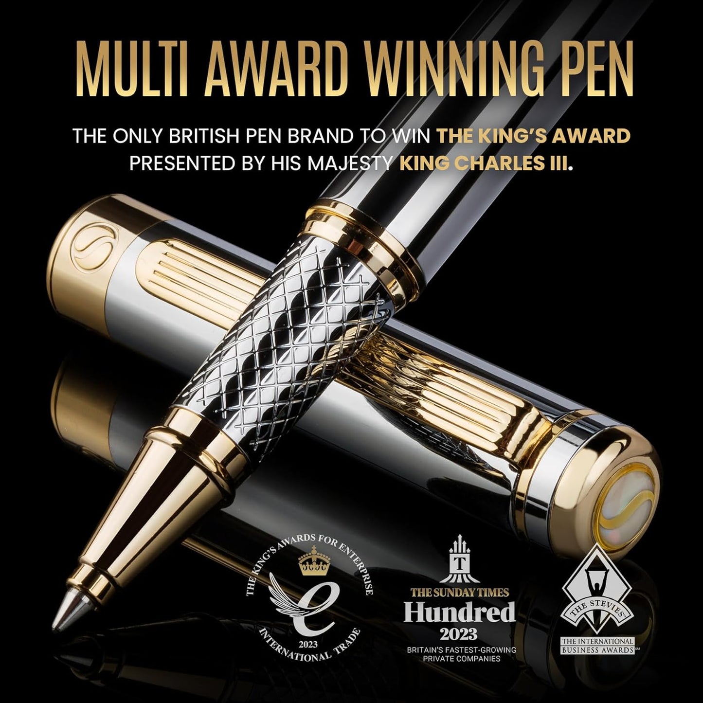 Scriveiner Silver Chrome Rollerball Pen Premium Rollerball Pen (Silver Chrome)