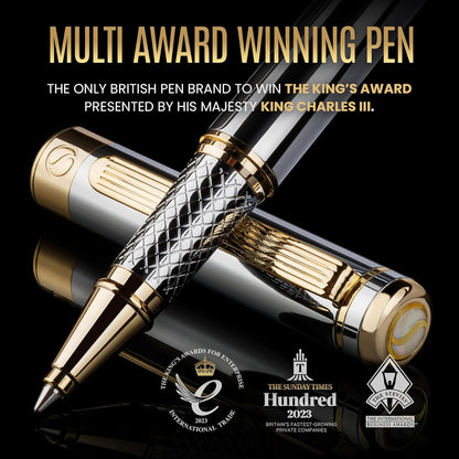 Scriveiner Silver Chrome Rollerball Pen Premium Rollerball Pen (Silver Chrome)