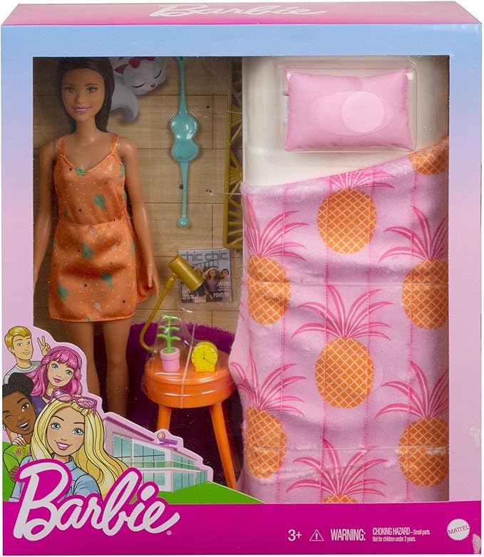 Barbie GRG86 Bed and Nightstand Set, Dress Up Doll, Accessory Set