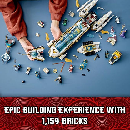 LEGO Ninjago Hydro Bounty 71756 Building Kit; Submarine Toy Featuring NINJAGO Kai and Lloyd; New 2021 (1,159 Pieces)
