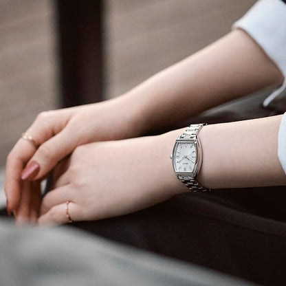 Seiko  Series Women's Wristwatch, Tonneau Type, Solar Radio Wave, Silver, Bracelet Type