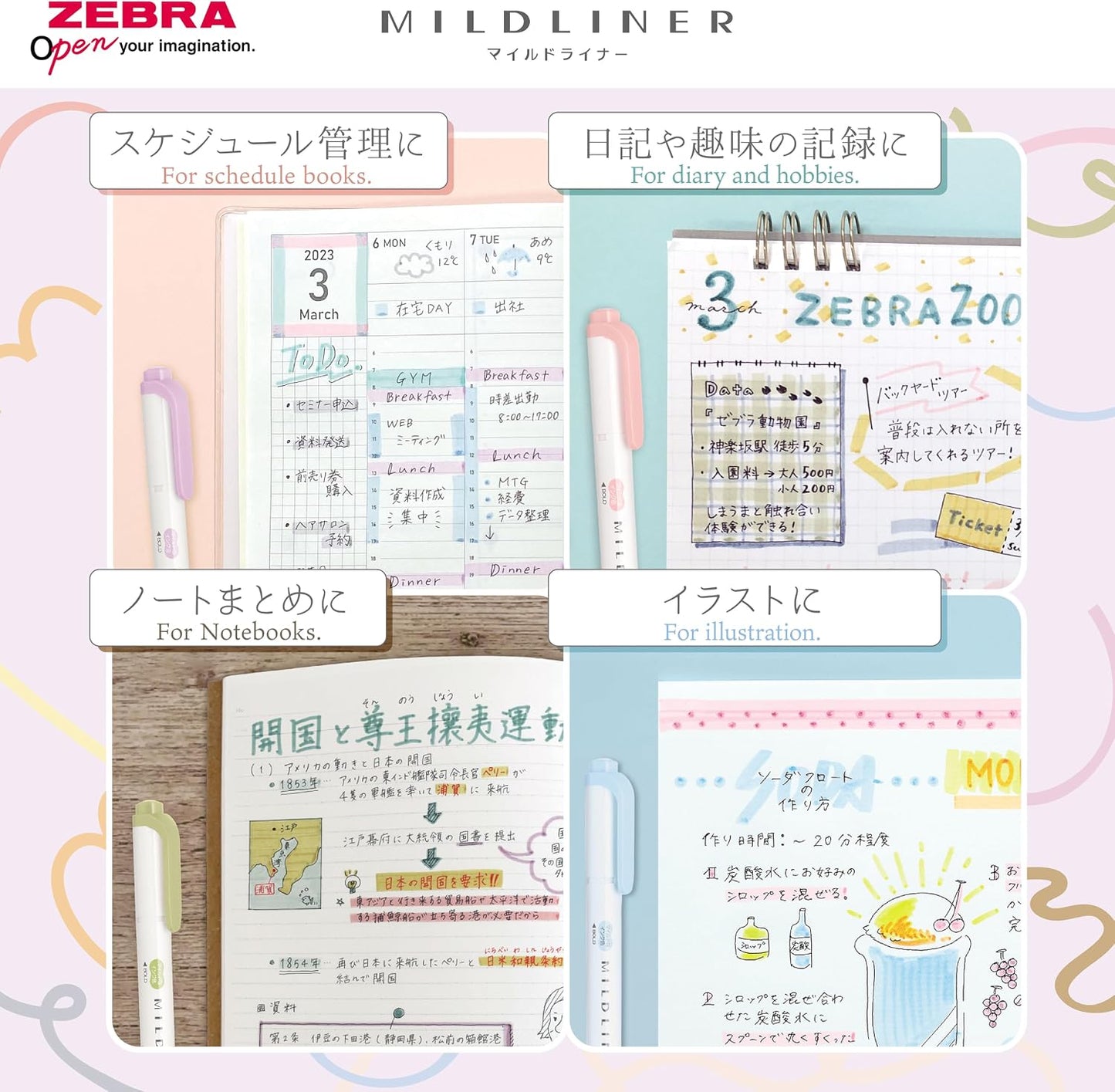 Zebra Mildliner WKT7-40C-AZ Highlighter, 40 Colors, Case Box Included