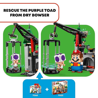 LEGO Super Mario Dry Bowser Castle Battle Expansion Set, Collectible Bowser Toy Playset to Combine with a Starter Course, Super Mario Day Toy, Video Game Toy for Kids Ages 8-10, 71423