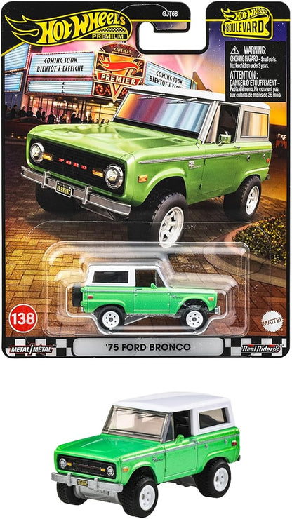 Hot Wheels Boulevard '75 Ford Bronco Ride On Toy Mini Car Ages 3+ Green JBL12