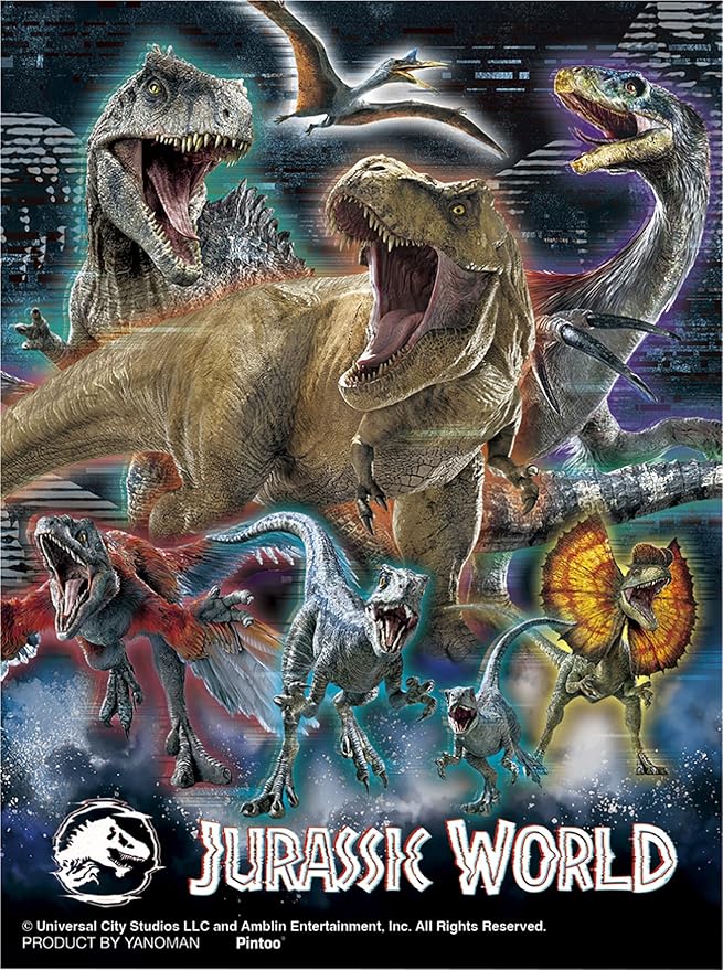Yanoman 2308-70 150 Piece Petite Paris Clear Jigsaw Puzzle Jurassic World Dinosaur Gathering A (3 x 4.0 inches (7.6 x 10.2 cm), No Glue Required, No Frame Required, Includes Mini Easel, Includes Piece