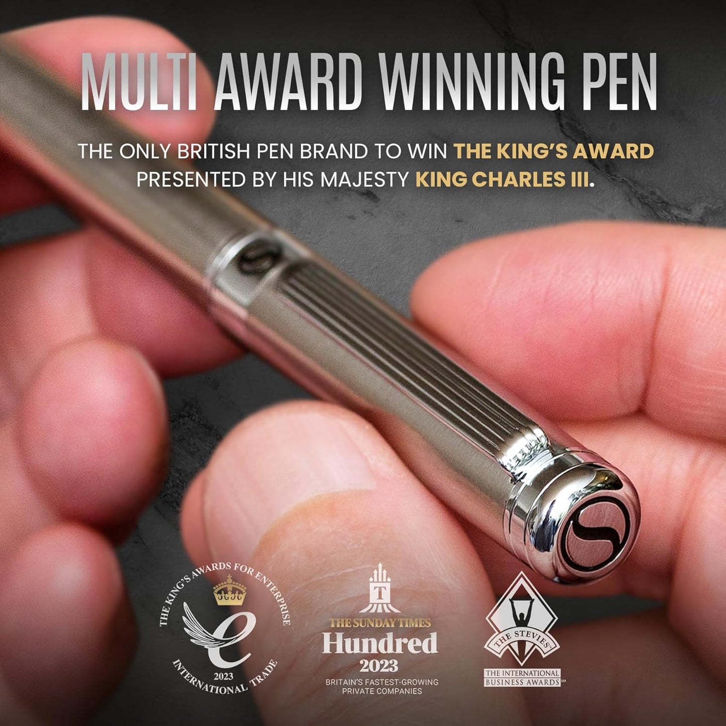 Scriveiner Stainless Steel Ballpoint Pen Executive, Best Ballpoint Pen Gift Set for Office, Nice Pen