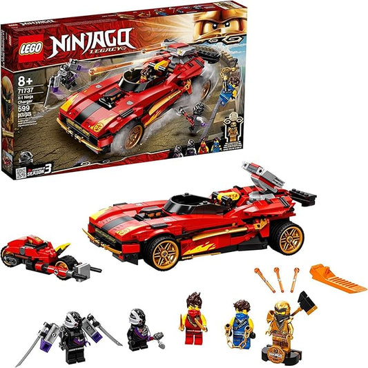 Lego NIN-Jago Legacy X-1 Nin-ja Charger 71737 Nin-ja Toy Building Kit Featuring Motorcycle and Collectible Minifigures, New 2021 (599 Pieces)