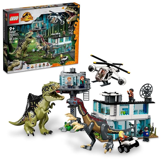 LEGO Jurassic World Giganotosaurus & Therizinosaurus Attack 76949 (658 Pieces)|Multicolor