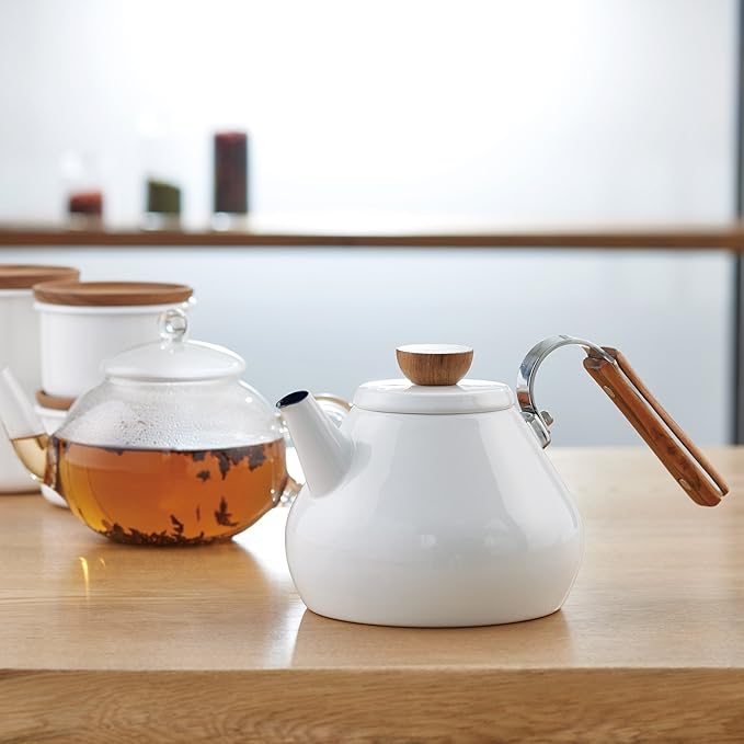 HARIO BTK-80-W Bona Tea Kettle-800ml, One Size, White