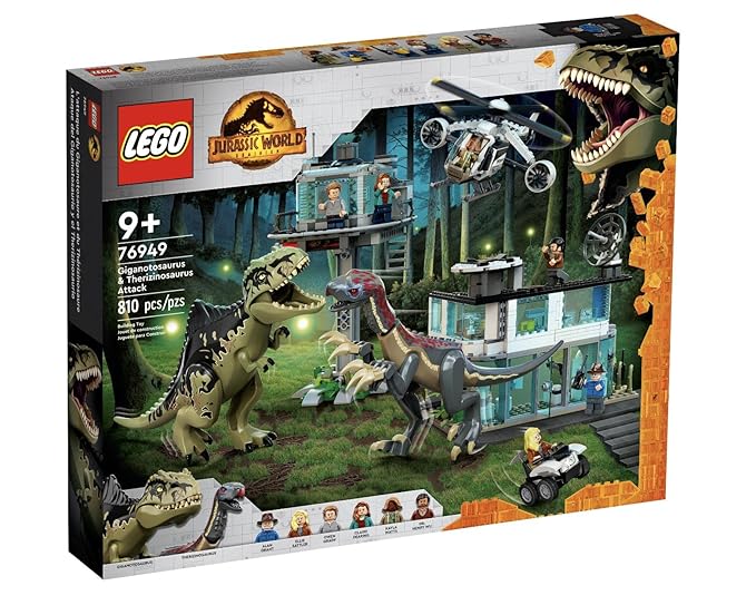 LEGO Jurassic World Giganotosaurus & Therizinosaurus Attack 76949 (658 Pieces)|Multicolor