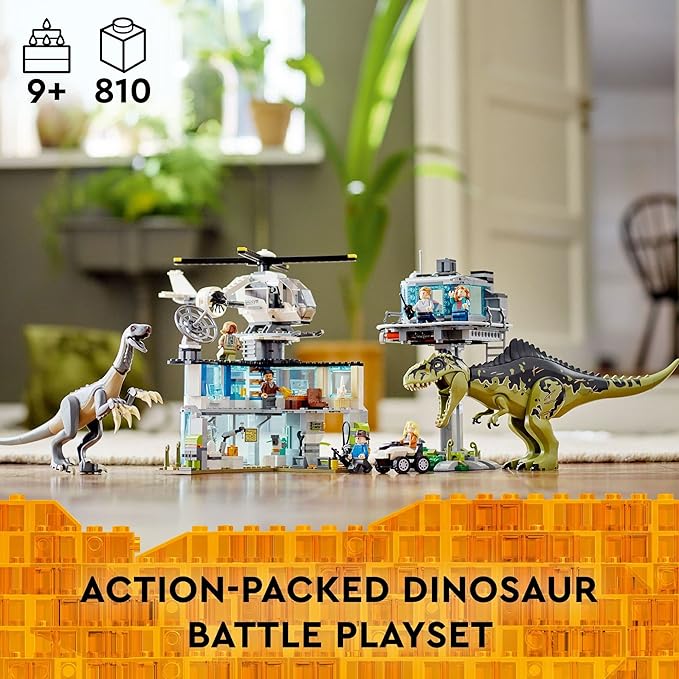 LEGO Jurassic World Giganotosaurus & Therizinosaurus Attack 76949 (658 Pieces)|Multicolor