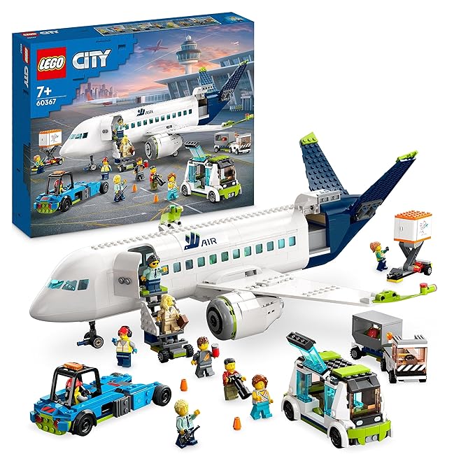 LEGO City Passenger Airplane 60367 Building Toy Set (930 Pieces),Multicolor