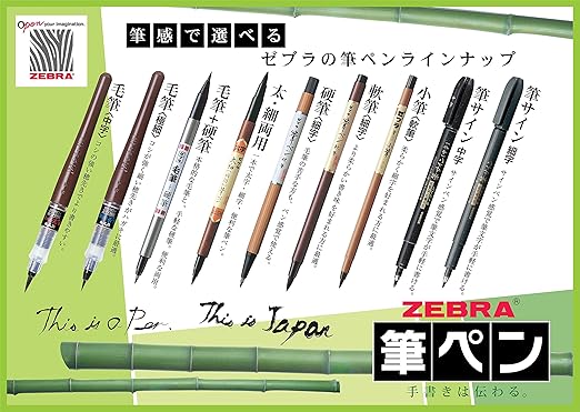 ZEBRA Fude Brush Pen, Double Sided for Real & Hard Type (FD-502)