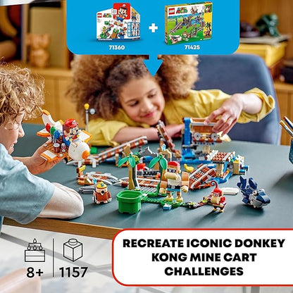 LEGO Super Mario Diddy Kong's Mine Cart Ride Expansion Set 71425, Collectible Building Toy with Brick Built Funky Kong Figure, Super Mario Gift Set for Kids Ages 8-10 to Combine with a Starter Course