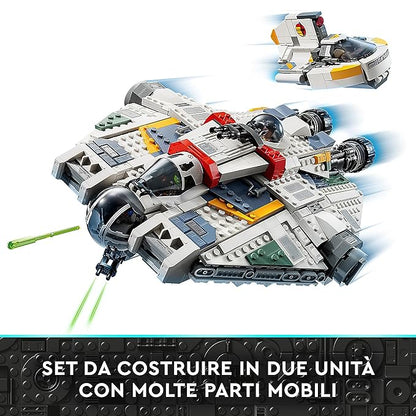 LEGO 75357 Star Wars Ghost & Phantom II Set of 2 Ahsoka Vehicles, Buildable Spaceship Toy with 5 Figures Including Jacen Syndulla and Droid Figure, Christmas Gift for Boys and Girls