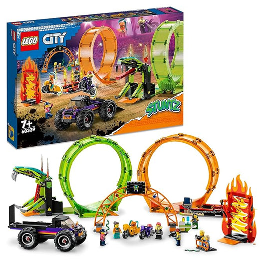 LEGO City Double Loop Stunt Arena 60339 Building Kit (598 Pieces), Multi Color