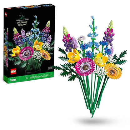 LEGO Icons Wildflower Bouquet 10313 Building Set (939 Pieces), Multi Color