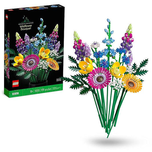 LEGO Icons Wildflower Bouquet 10313 Building Set (939 Pieces), Multi Color