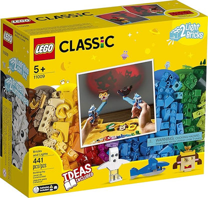 LEGO 11009 Classic Bricks and Lights Shadow Puppet Theater Set with Light Basic Building Bricks, Creative Fun for 5+ Year Old (Multicolour), 441 Pieces