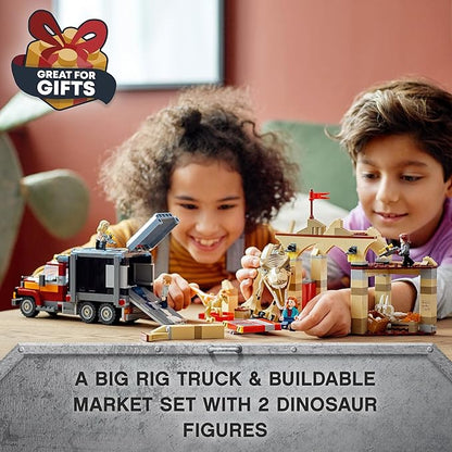 LEGO Jurassic World T. Rex & Atrociraptor Dinosaur Breakout 76948 (466 Pieces)|Multicolor