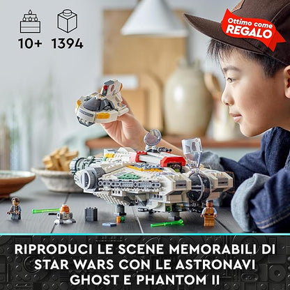 LEGO 75357 Star Wars Ghost & Phantom II Set of 2 Ahsoka Vehicles, Buildable Spaceship Toy with 5 Figures Including Jacen Syndulla and Droid Figure, Christmas Gift for Boys and Girls