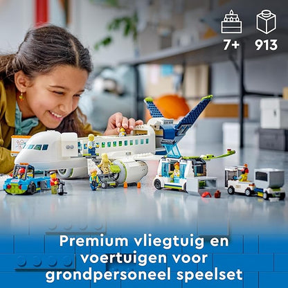 LEGO City Passenger Airplane 60367 Building Toy Set (930 Pieces),Multicolor