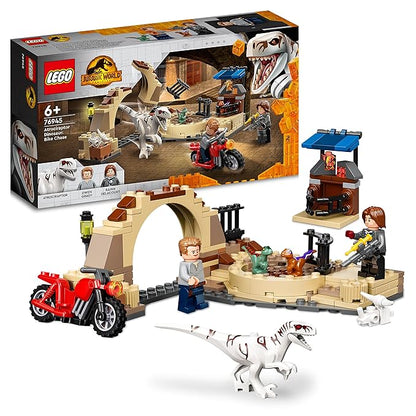 LEGO Jurassic World Atrociraptor Dinosaur: Bike Chase 76945 Building Kit (169 Pcs), Multi Color