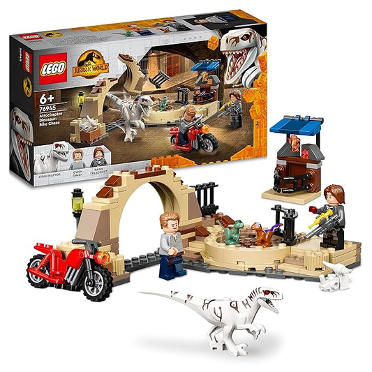 LEGO Jurassic World Atrociraptor Dinosaur: Bike Chase 76945 Building Kit (169 Pcs), Multi Color