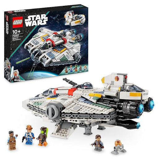 LEGO 75357 Star Wars Ghost & Phantom II Set of 2 Ahsoka Vehicles, Buildable Spaceship Toy with 5 Figures Including Jacen Syndulla and Droid Figure, Christmas Gift for Boys and Girls