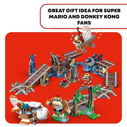 LEGO Super Mario Diddy Kong's Mine Cart Ride Expansion Set 71425, Collectible Building Toy with Brick Built Funky Kong Figure, Super Mario Gift Set for Kids Ages 8-10 to Combine with a Starter Course