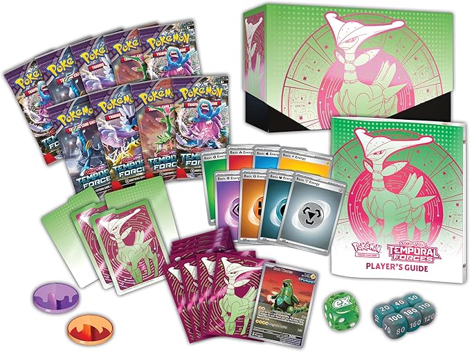 Pokemon TCG: Scarlet & Violet - Temporal Force Elite Trainer Box - Iron Leaf (1 Full Art Iron Sphere Promo Card, 9 Boosters & Premium Accessories)