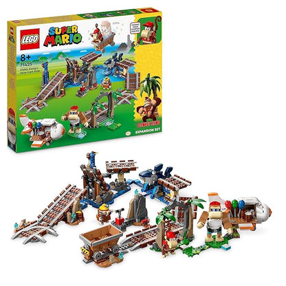 LEGO Super Mario Diddy Kong's Mine Cart Ride Expansion Set 71425, Collectible Building Toy with Brick Built Funky Kong Figure, Super Mario Gift Set for Kids Ages 8-10 to Combine with a Starter Course