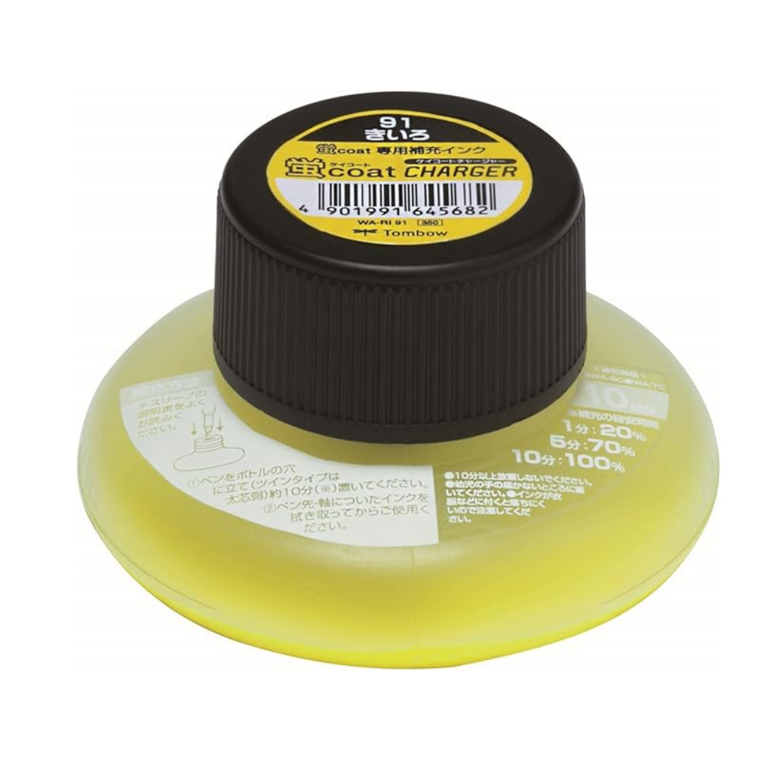 TOMBOW  Pencil Highlighter Refill Ink Fluorescent Coat Charger Yellow 5 Pieces WA-RI91-5P