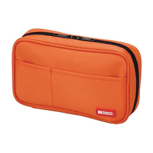 Lihit Lab A7551-4 Pen Case, Book Type, Orange