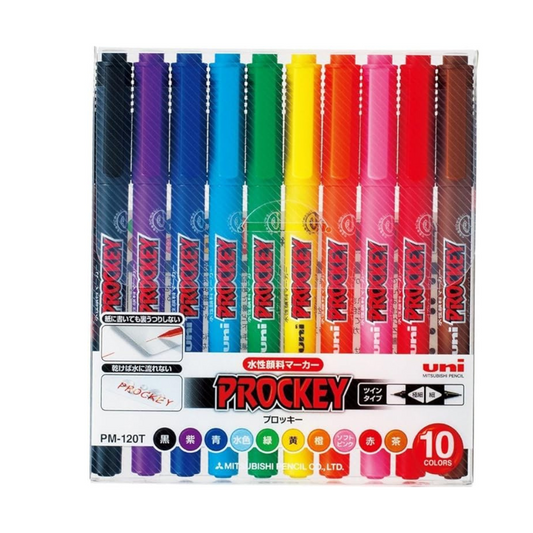 Uni Mitsubishi Pencil Prockey Twin Water-Based Marker Ultra-Fine Pen