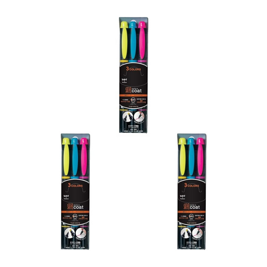 Tombow WA-TC3C Highlighter, Firefly Coat, Twin Type (Strong Nib Polymer Coated Core), 3 Colors