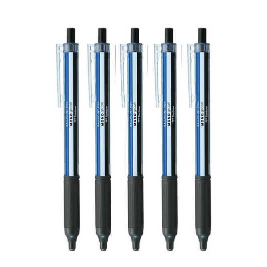 TOMBOW Permanent Ballpoint Pen Monograph Light 0.38mm Black Ink MONO Color Axis Pack of 5 BC-MGLU01-5P