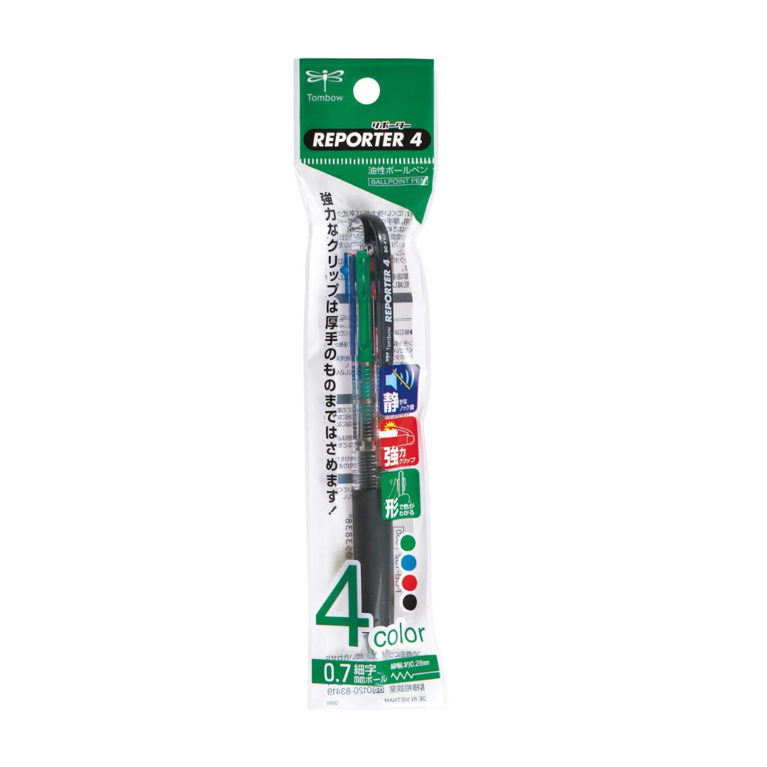 Tombow 4 Color Oil-Based Ballpoint Pen Reporter 4 FCB – 132 Clear Pack