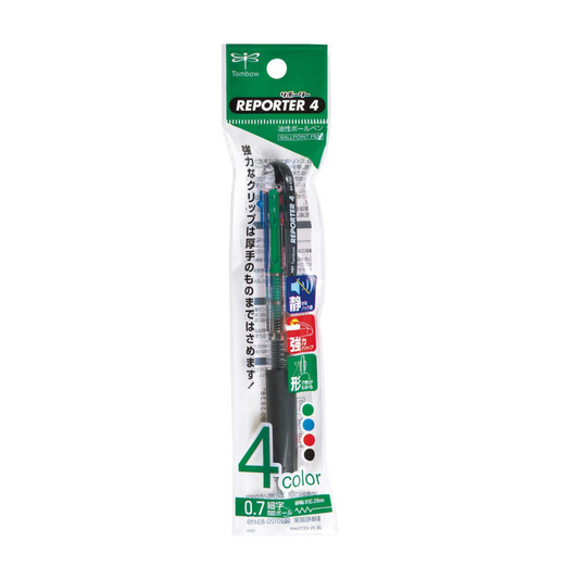 Tombow 4 Color Oil-Based Ballpoint Pen Reporter 4 FCB – 132 Clear Pack