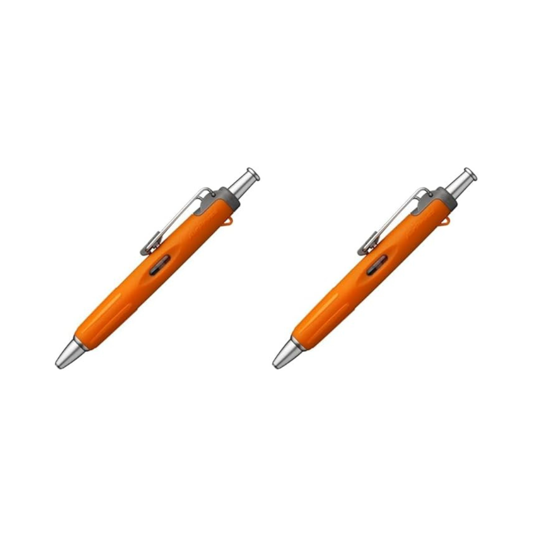 Tombow Pressurized Permanent Ballpoint Pen (Can Write on Wet Paper/Back), Air Press to Squeeze Ink 0.7 Orange BC-AP54 (x2)