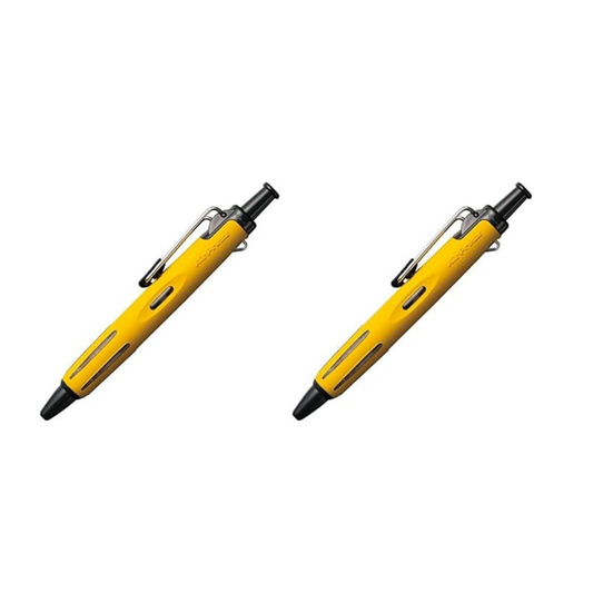 Tombow Pressurized Permanent Ballpoint Pen (Can Write on Wet Paper/Back), Air Press to Squeeze Ink 0.7 Yellow BC-AP52 (x2)