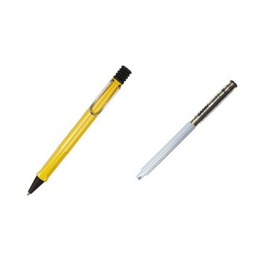 LAMY Safari Yellow Rollerball Pen & Ink Pen Refill F Black