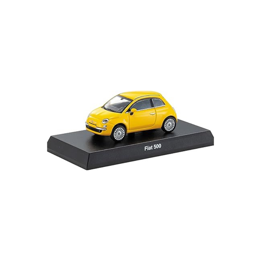 Kyosho Mini Car & Book No.12 1/64 Fiat 500 Yellow Finished Product